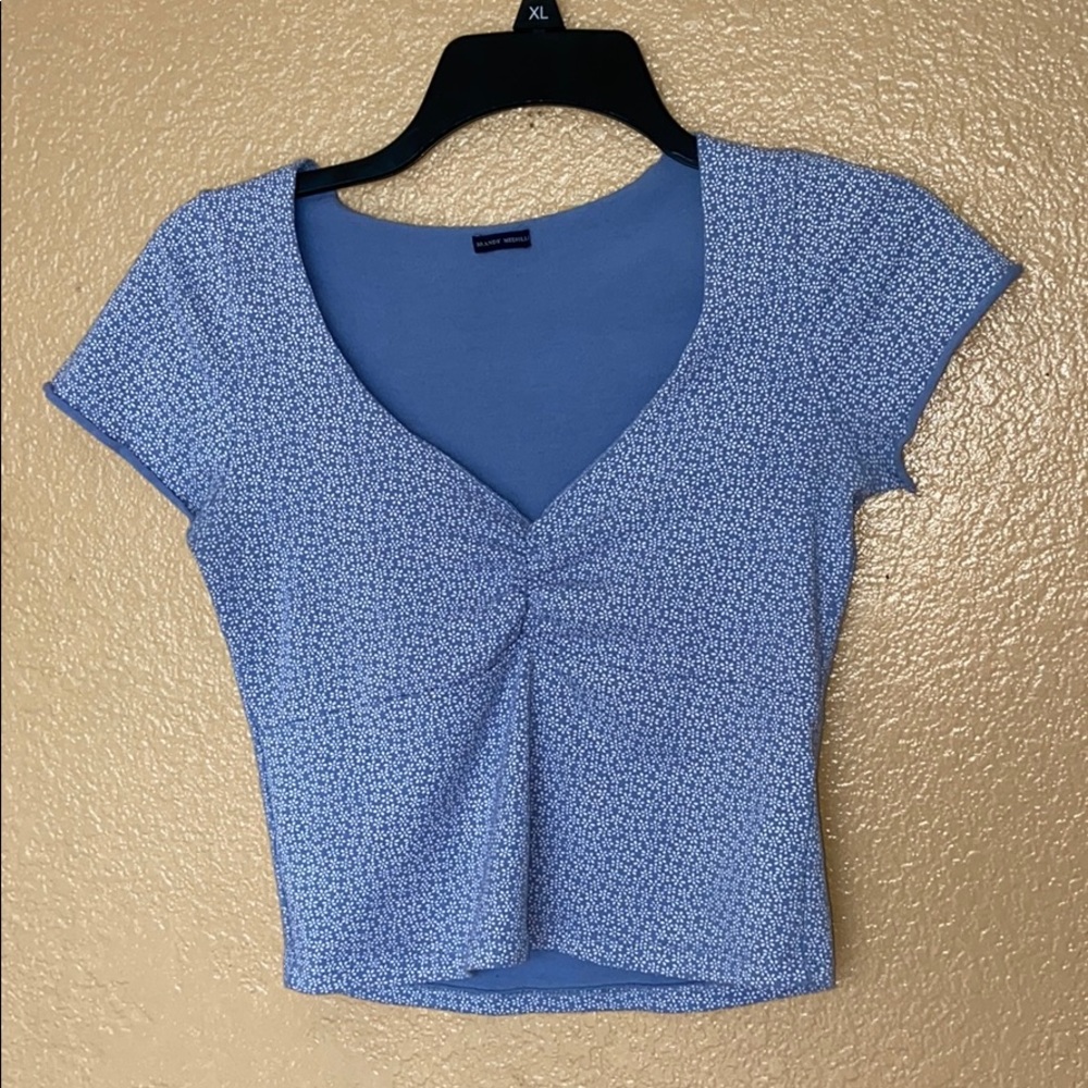 Brandy Melville blue floral Gina top